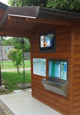 Drikkevandsautomater fra wetap kan også integreres i træhus